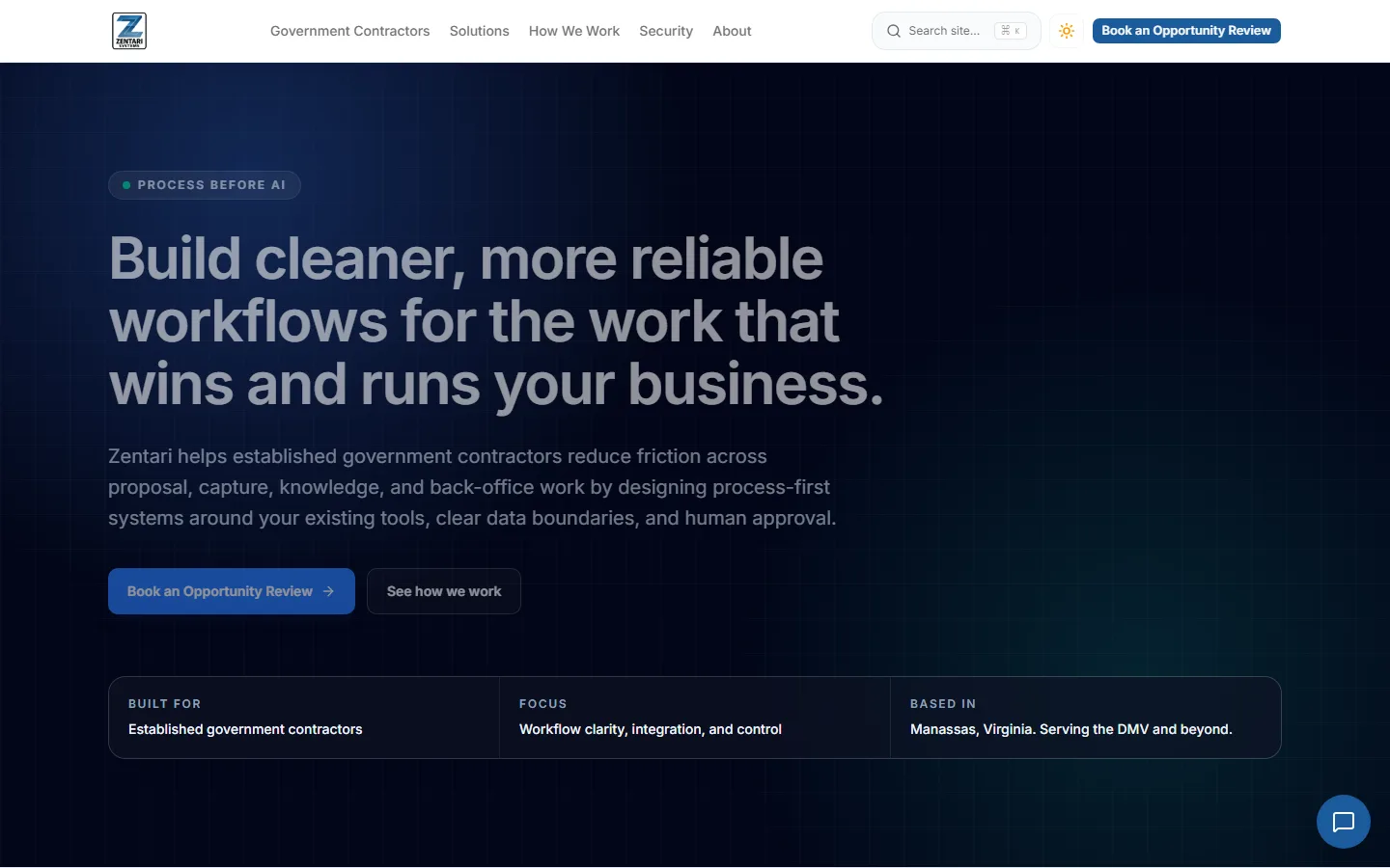 Government contracting workflow application